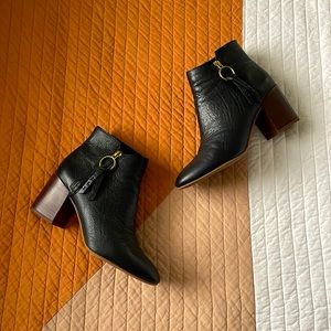 Franco Sarto black leather bootie, size 9.5